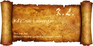 Kósa Levente névjegykártya